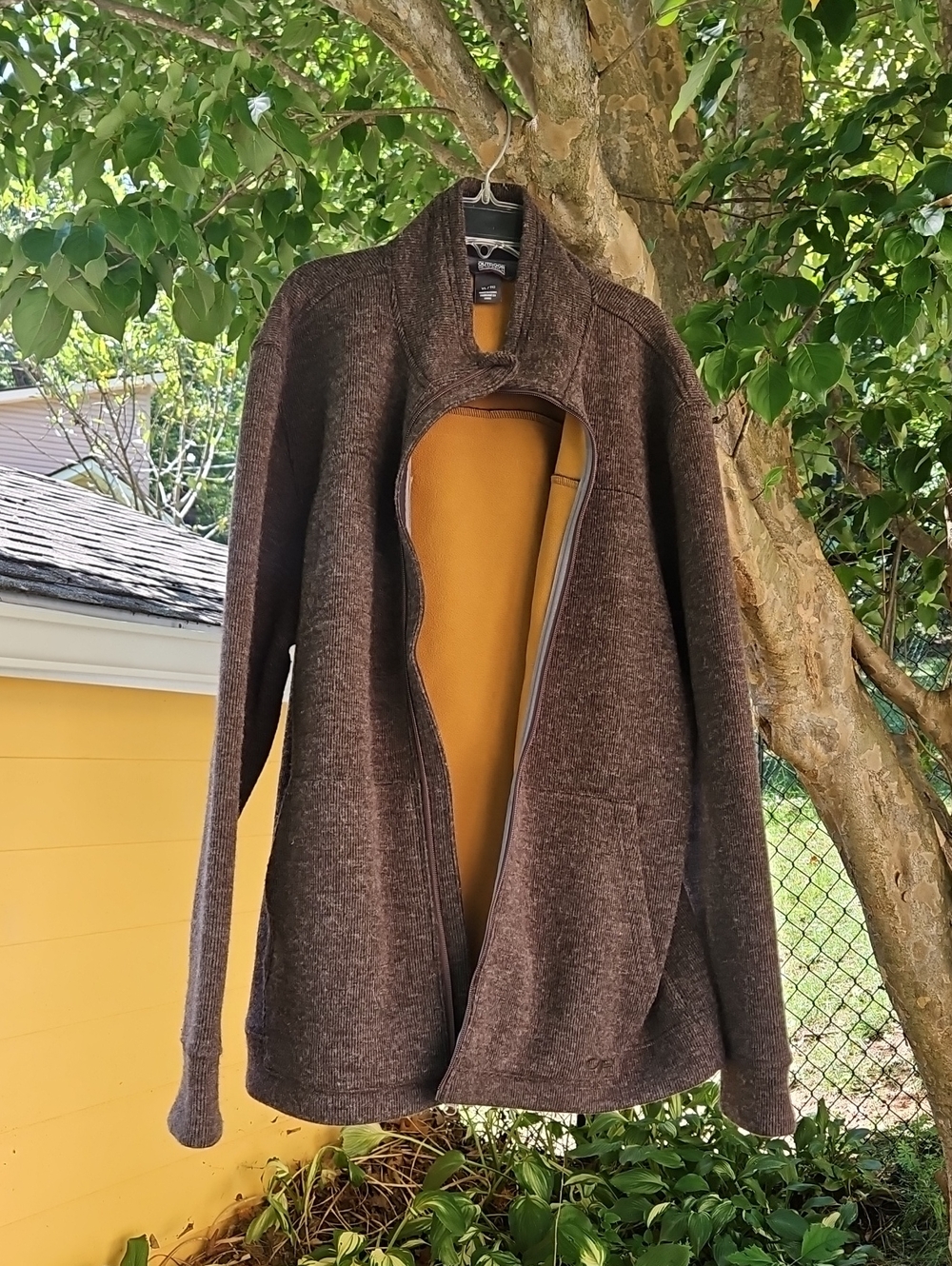 Men's Heather Brown Zip-Front Sweater Jacket Outdoor Research